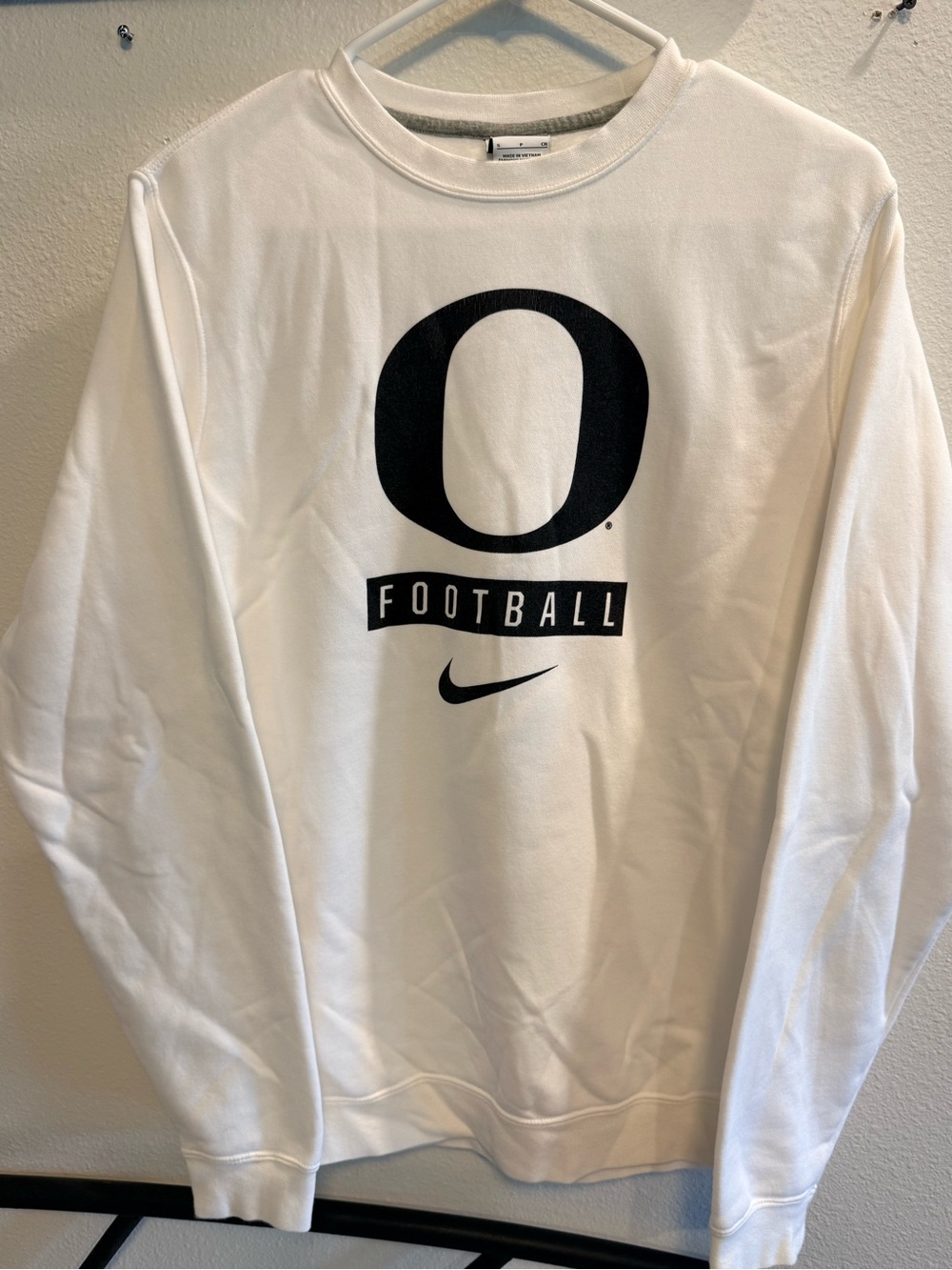 Nike Oregon Ducks Football Crewneck Sweatshirt White Size Small